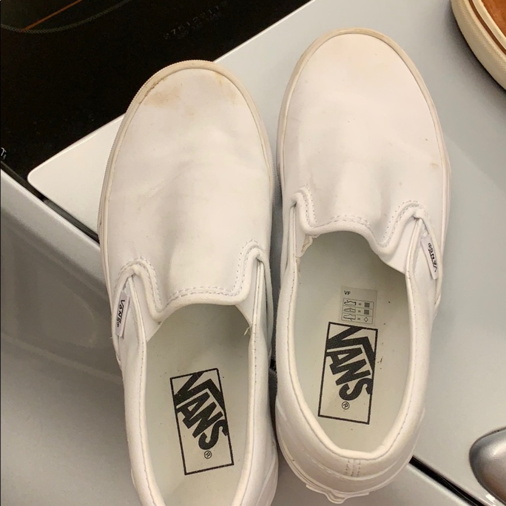 White slip on vans